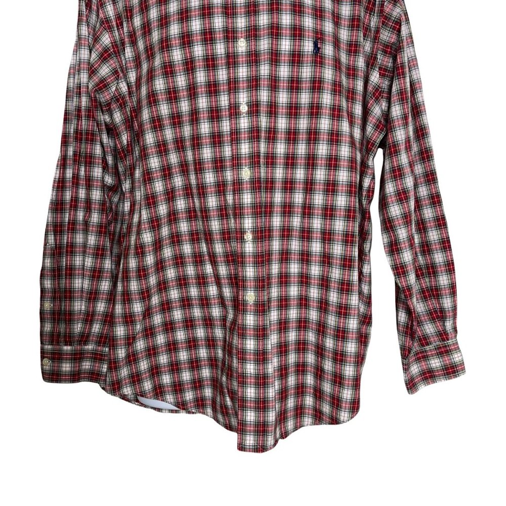 Ralph Lauren Yarmouth Red Green Plaid Pony Dress Casual Shirt 16.5 34/35 - Picture 3 of 7